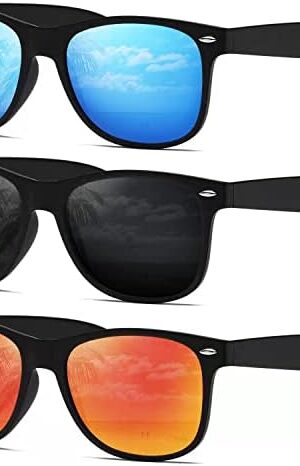 DEMIKOS Sunglasses Men Polarized Sunglasses for Womens Trendy Retro Mirror Lens for Driving Fishing UV400 Protection